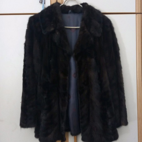 Preloved dark brown mink fur coat medium/large