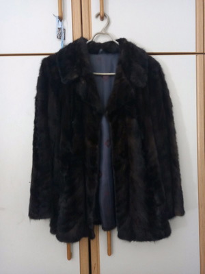 Preloved dark brown mink fur coat medium/large