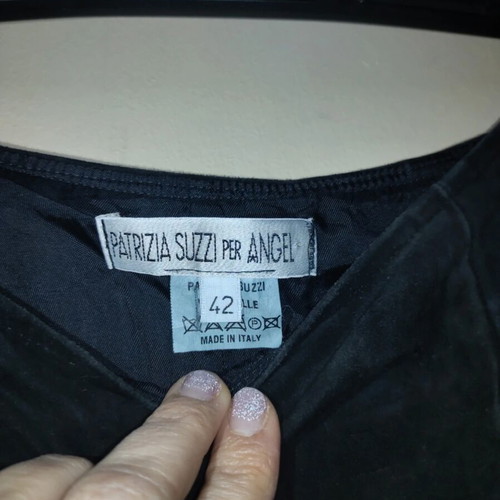 Patrizia Suzzi per Angel L vintage black leather maxi skirt with sequins used