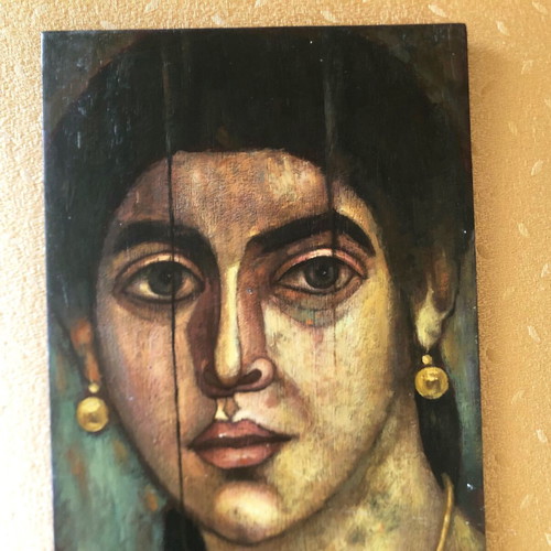 Fayum Female Portrait Painting on Wood like new