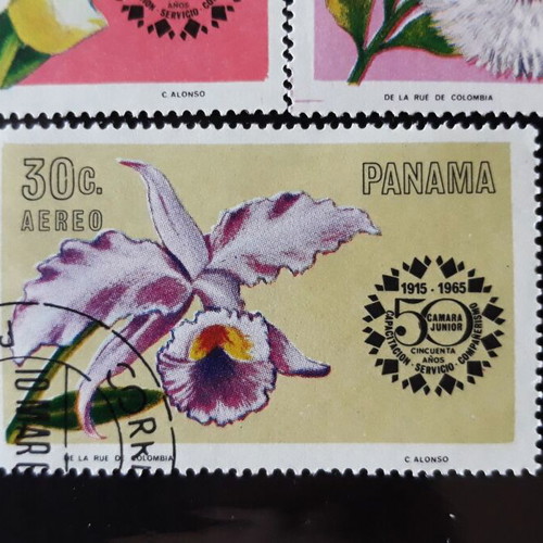 Panama 1966 stamps, flowers, Chamber of Commerce 50th anniversary set (5)