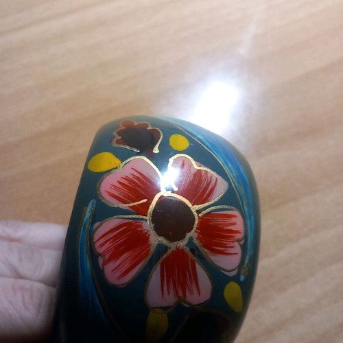 Wooden bracelet used with painted design