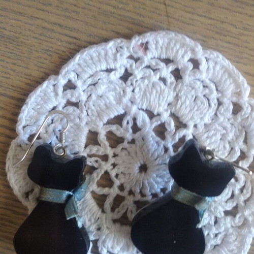 Handmade cat earrings