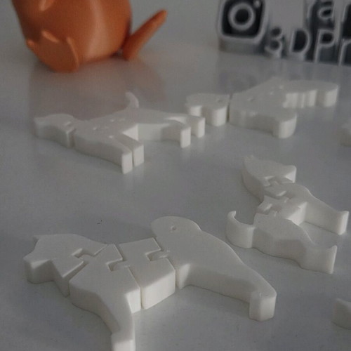 Articulated dog figures new, set of 7 pieces