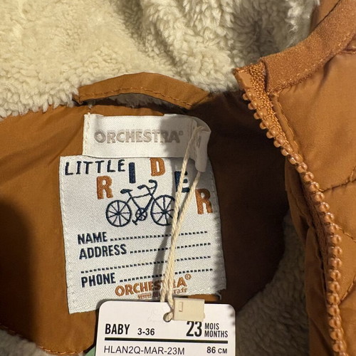 Camel vest with inner fur Orchestra new for boy up to 23 months
