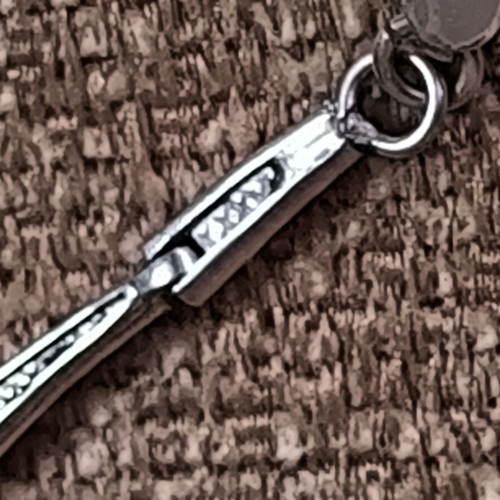 Silver Necklace 925 with Black Drop Details New