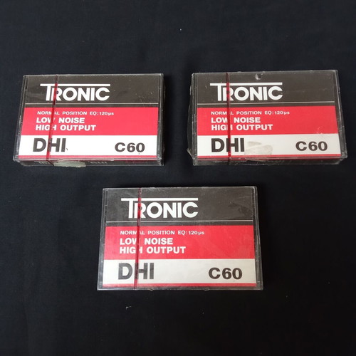 Tronic DHI C60 cassette tapes used, pack of 3, 1980s vintage