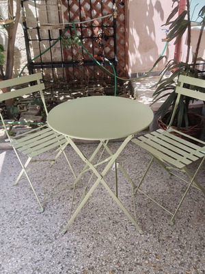 Σετ Bistro μεταλλικό πτυσσόμενο τραπέζι με 2 καρέκλες καινούργιο