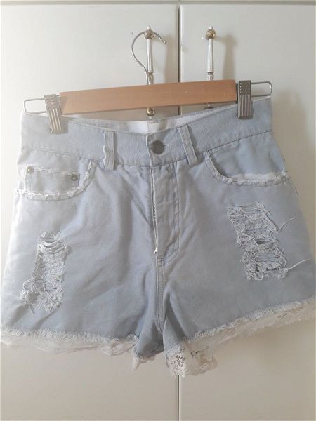  Nidodileda jean shorts with lace/ tzin sortsaki me dandela