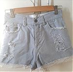  Nidodileda jean shorts with lace/ Τζιν σορτσάκι με δανδέλα