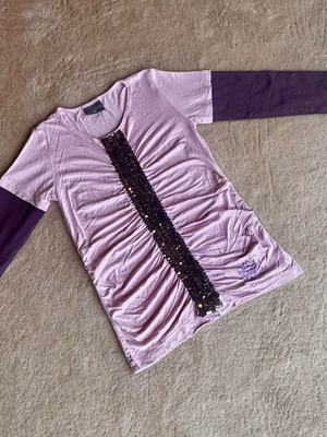 Allouette two-tone blouse with sequins No 6 like new, pink purple
