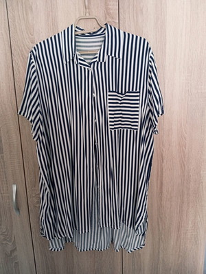Striped women's shirt XXL, white and blue, Italy