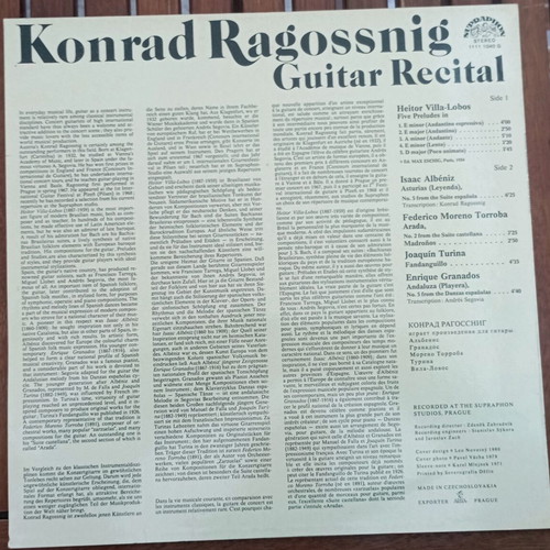 Βινύλιο Konrad Ragossnig Guitar Recital σαν καινούργιο