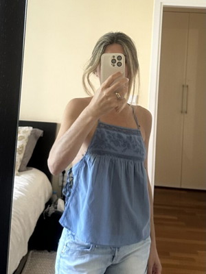 Zara blue strap top, brand new with tags