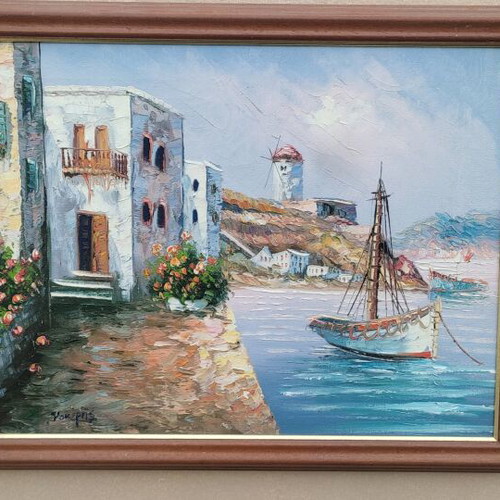 Kokeris oil painting used, 50x40 cm, island landscape