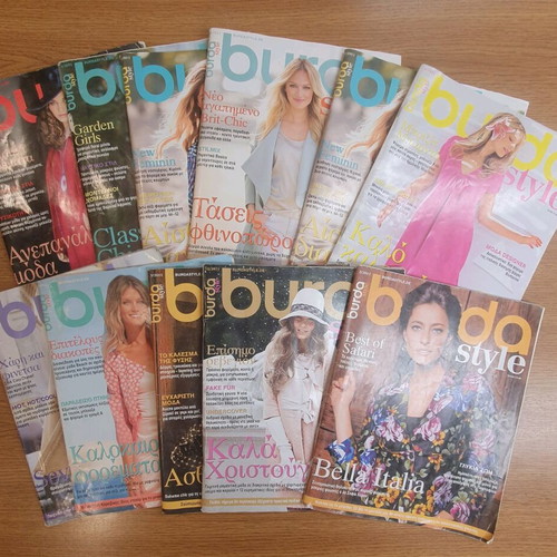 Burda sewing magazines used, year 2011, 12 issues with patterns