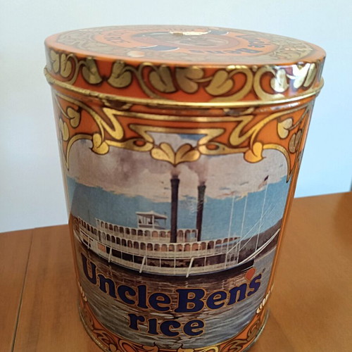 Collectible metal Uncle Bens tin large new