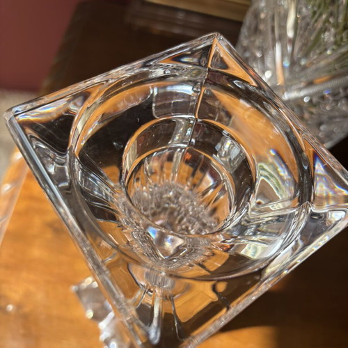 Rogaska Crystal Sculptural Candleholder like new, modernist decor