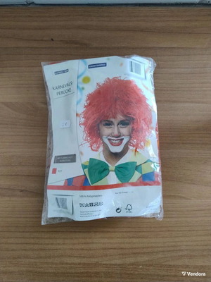 Red Unisex Clown Wig new, 100% polypropylene