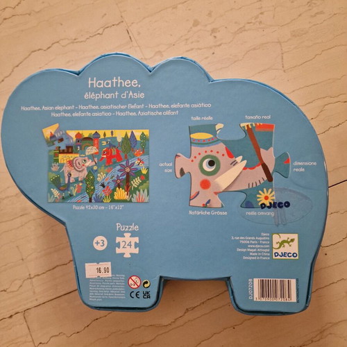 Djeco elephant puzzle 24 pieces like new