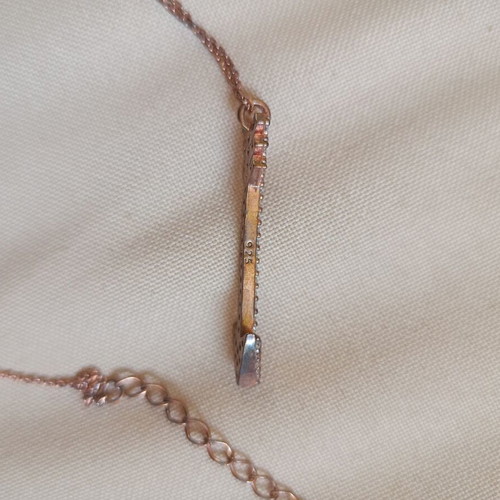 Silver 925 arrow necklace with rhinestones and rose gold chain like new