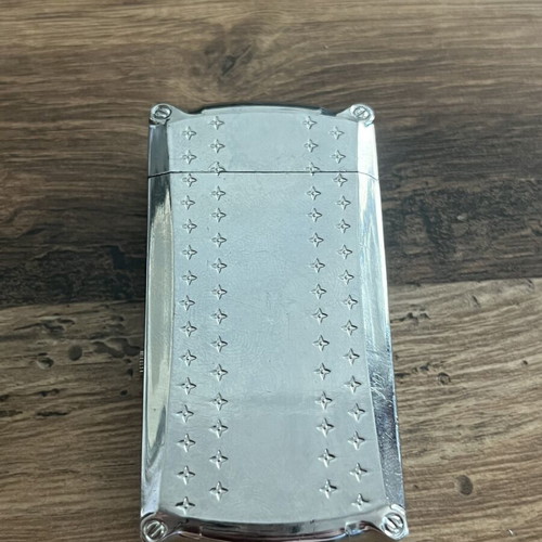 Metal Lighter with Quartz Watch like new, silver windproof