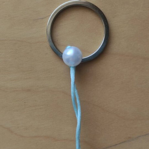 Scrunchie keychain handmade turquoise new