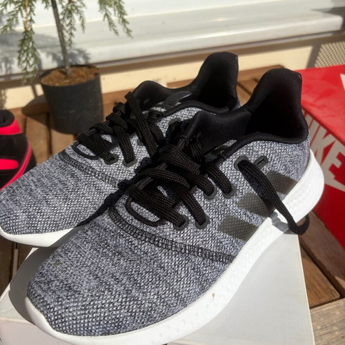 Adidas athletic shoes, black and grey, size 39