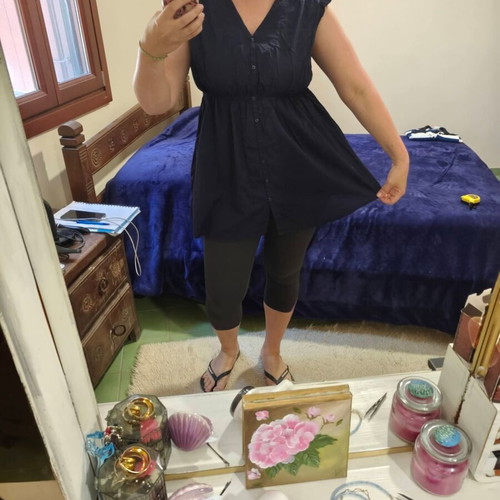 H&M cotton top like new, navy blue, sizes L and XL