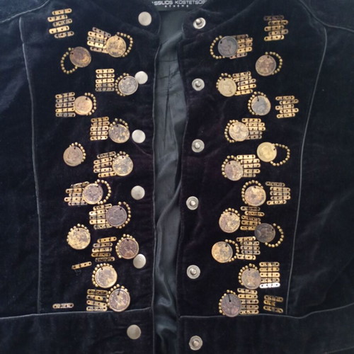 Vintage velvet jacket Vassilios Kostetsos like new, black with gold