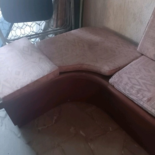 Metal semi-double bed and corner wooden sofa like new