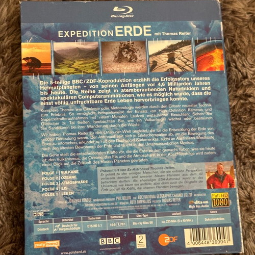 Expedition Erde Blu-Ray like new, documentary with subtitles