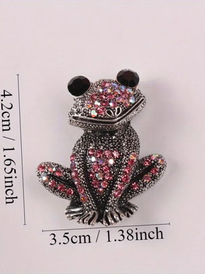 Women's frog brooch new, red
