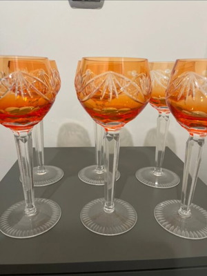 Vintage cut to clear crystal glasses set of 6, like new