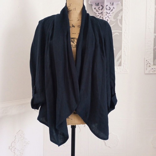 Linen blazer, navy blue, lightweight jacket
