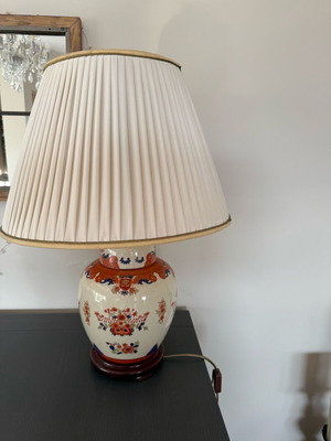 Ceramic table lamp porcelain with handmade floral designs like new