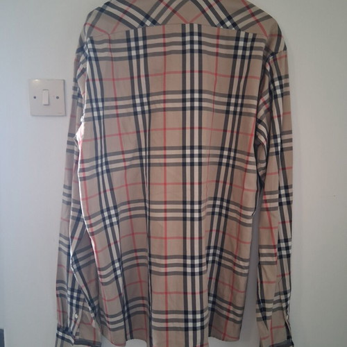 Burberry shirt unisex large, excellent condition, beige and brown
