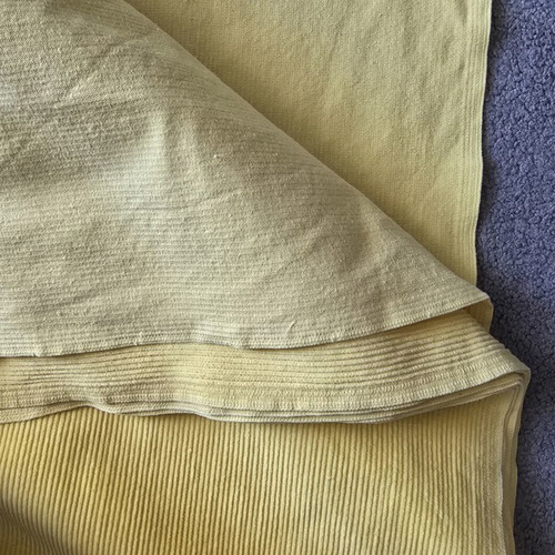 Yellow corduroy fabric used, 2.63 x 1.50 meters