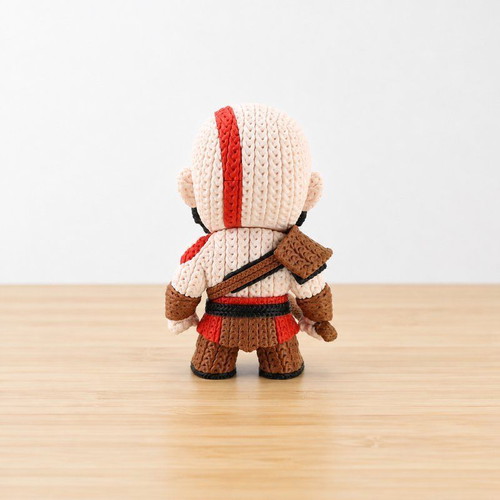 Kratos God of War crochet-style figure