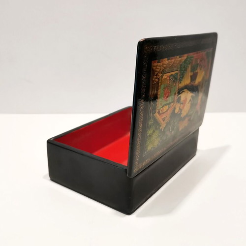Russian lacquer box used with hand-painted story of the little horse