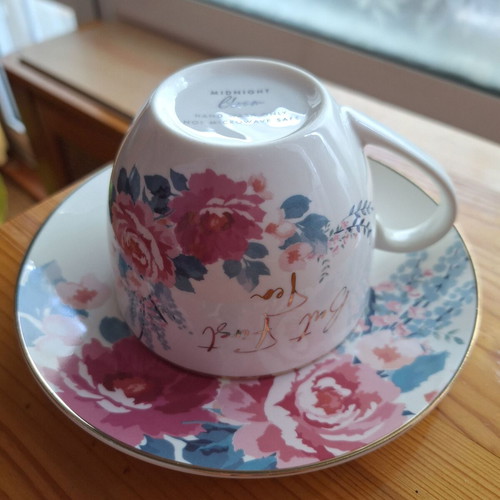 Midnight Bloom collector's tea set, new, floral design