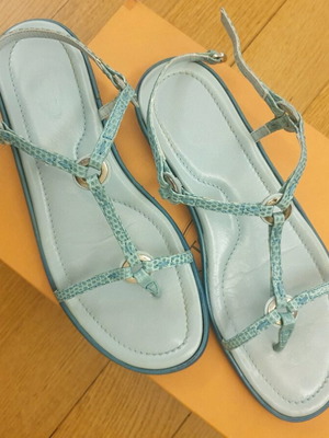 Tod's leather sandals with croc print, size 39, new