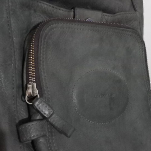 Longchamp Crossbody Messenger Bag, genuine leather, grey