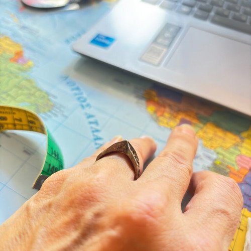 Silver ring with 20 mm diameter, size 62