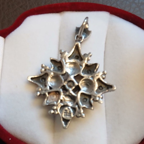 Silver gold Byzantine cross pendant like new