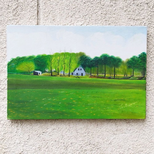 Green Holland original oil painting on canvas like new
