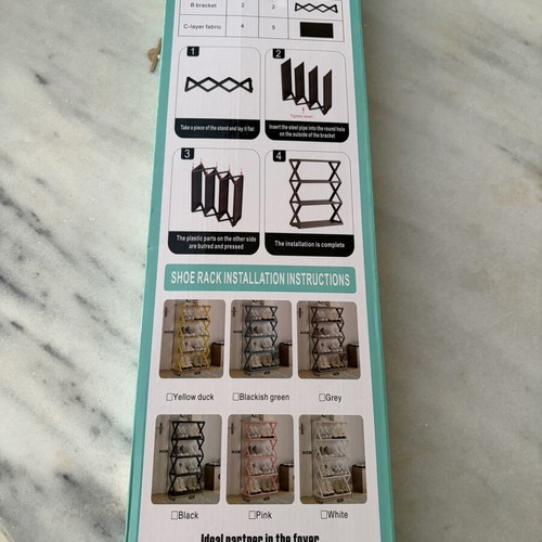 Pink 4-Tier Shoe Rack new, space-saving storage
