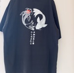 Dark grey synthetic T-shirt with back design, XL