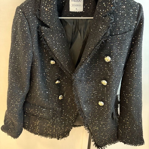 Tailored jacket with gold details black, new, size S