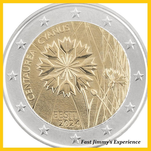 Estonia 2024 Cornflower 2 Euro Coin New